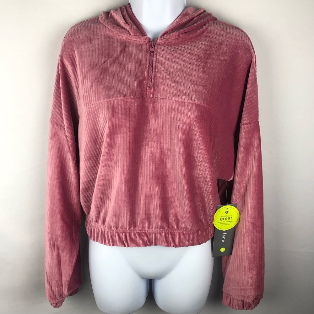🩷Velvet cropped hoodie